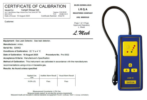 AGM - Gas Sniffer Service & Calibration