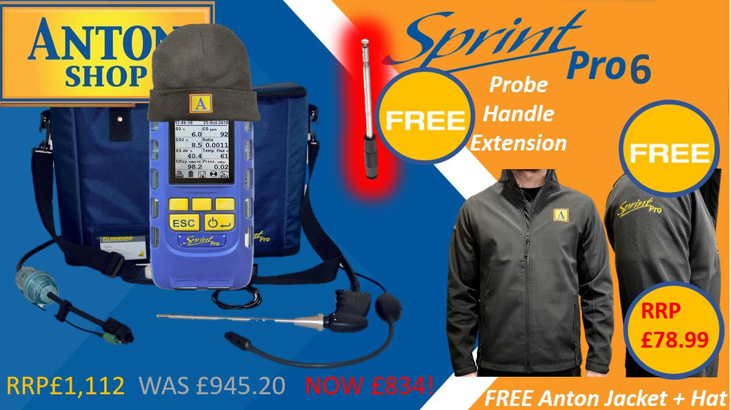 Anton Sprint Pro 6 with Flue Gas Analyser (Nitric Oxide / NOx) and Direct CO2)